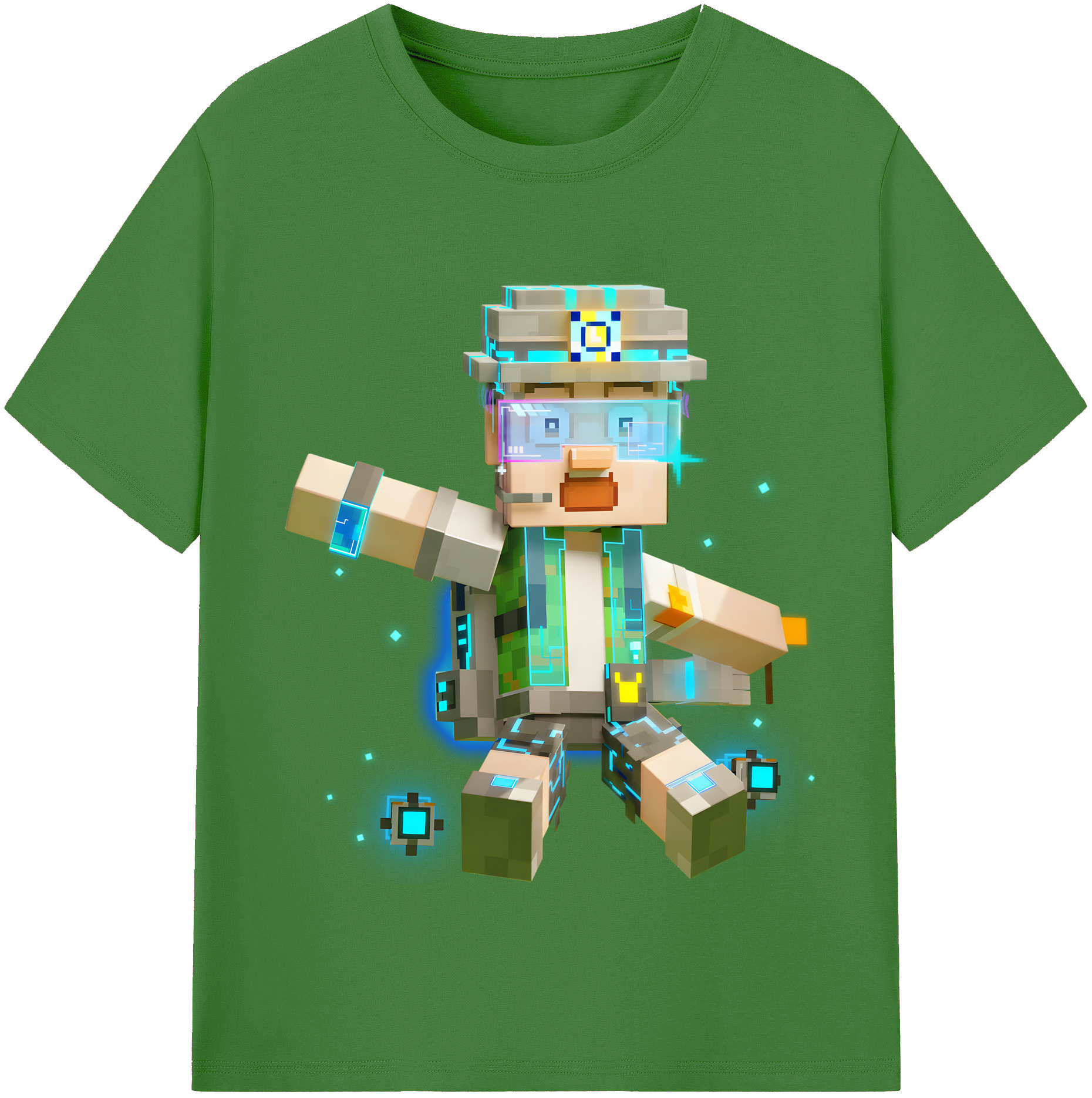 （画像用） マインクラフト ブロックの世界 Minecraft MC Block world レディースカジュアルプリントTシャツ（綿100％）